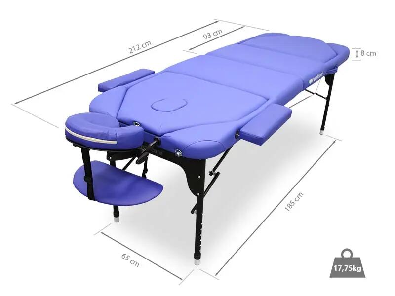Lettino pieghevole in alluminio WELLCORE 185 x 65 cm con doppio 3/5