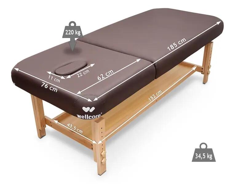 Maca fixa de madeira Wellcore de 2 seções 3/5