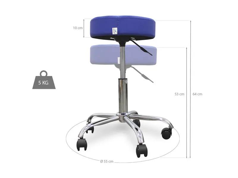Taburete con ruedas autofrenables Wellcore 3/5