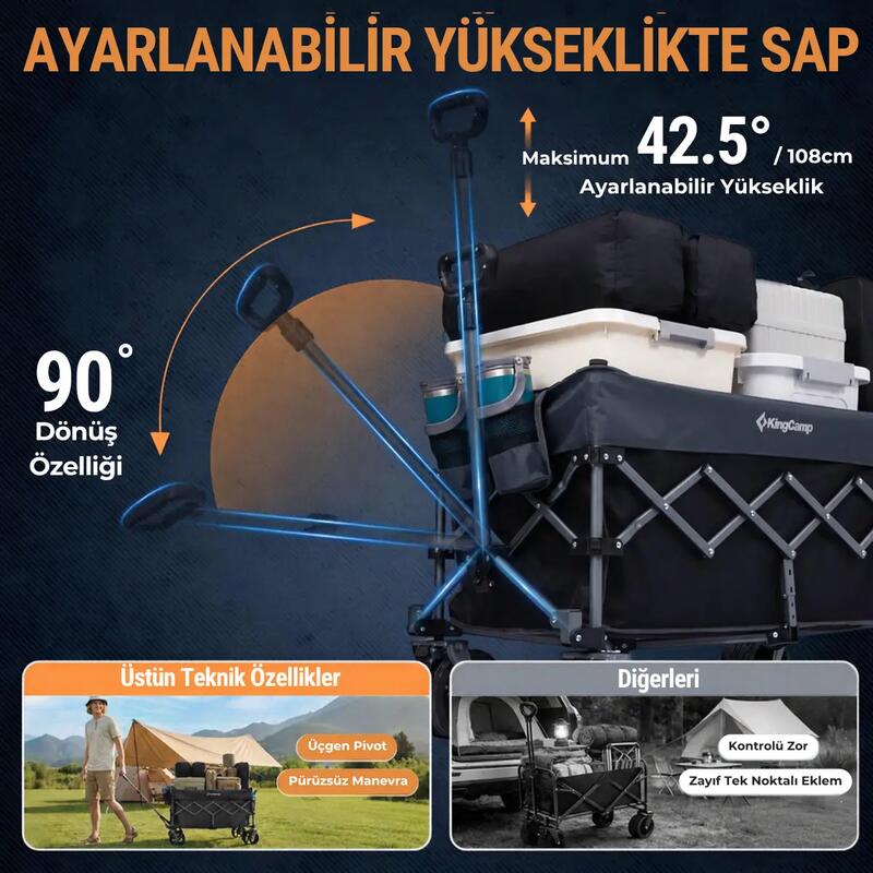 KingCamp TrailMate L7 XL 300L Premium Vagon Taşıma Aracı