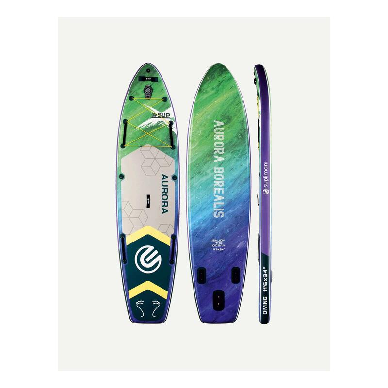 Supboard Paddle Board Şişme Sörf Tahtası Aurora Green 350x86x15