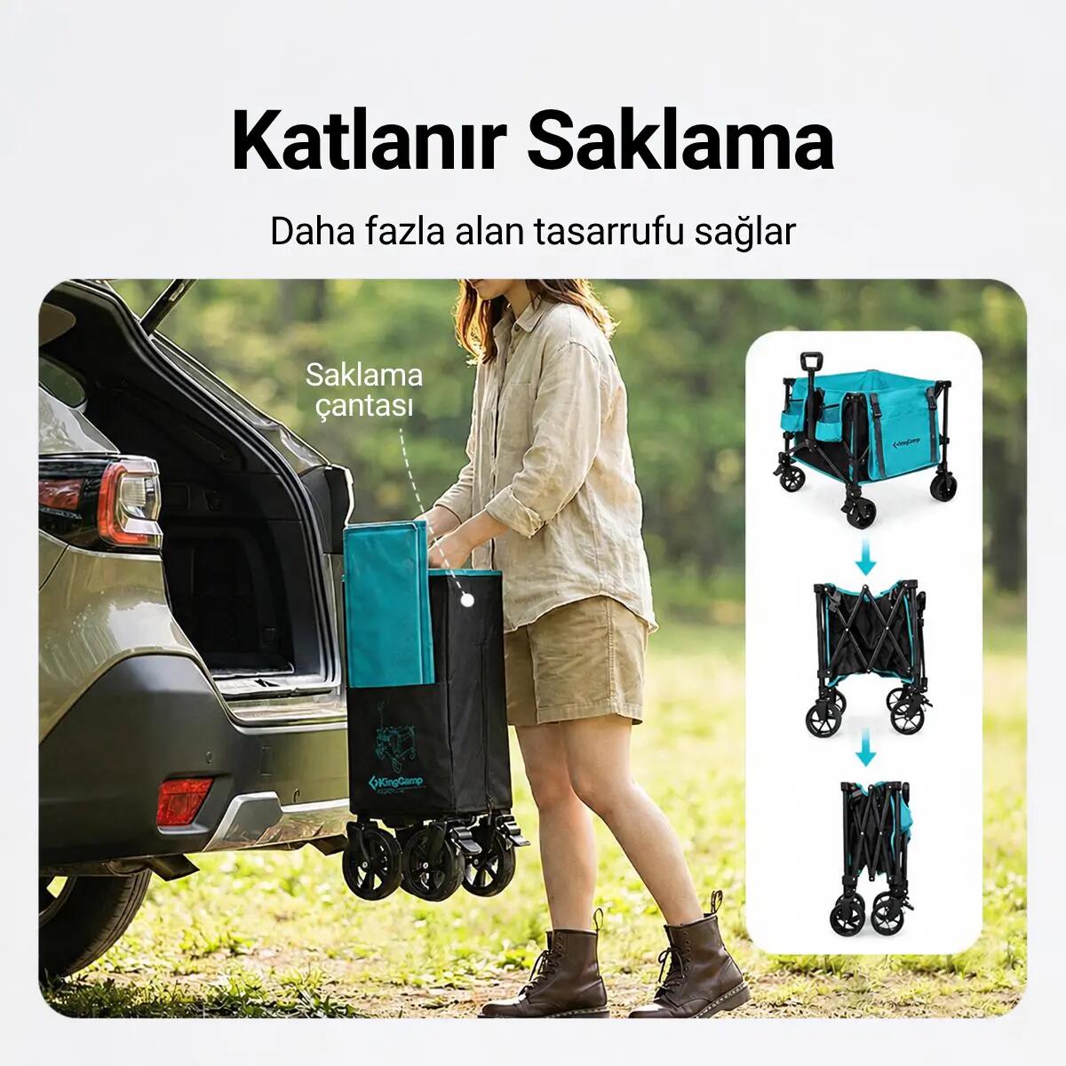 KingCamp CUBE S5 I Çok Amaçlı 90 L Katlanır Vagon Araba 6/7