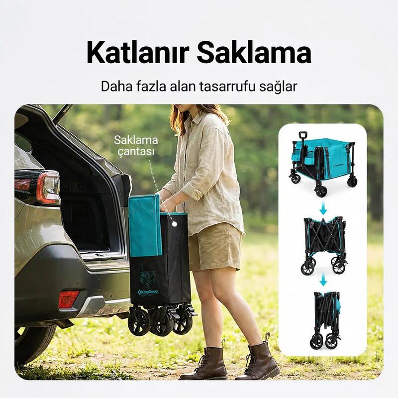 KingCamp CUBE S5 I Çok Amaçlı 90 L Katlanır Vagon Araba
