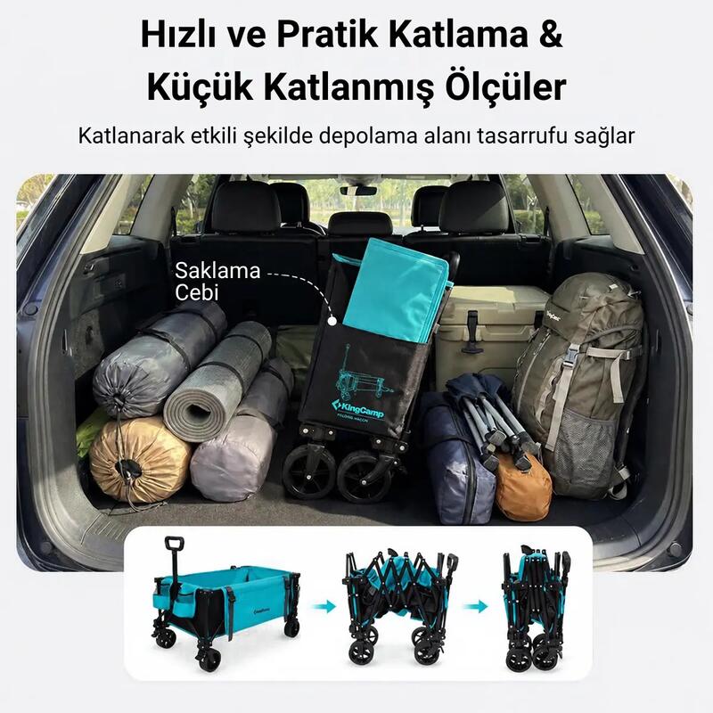 KingCamp FLEXTAIL M5 Çok Amaçlı 130 L Katlanır Vagon Araba