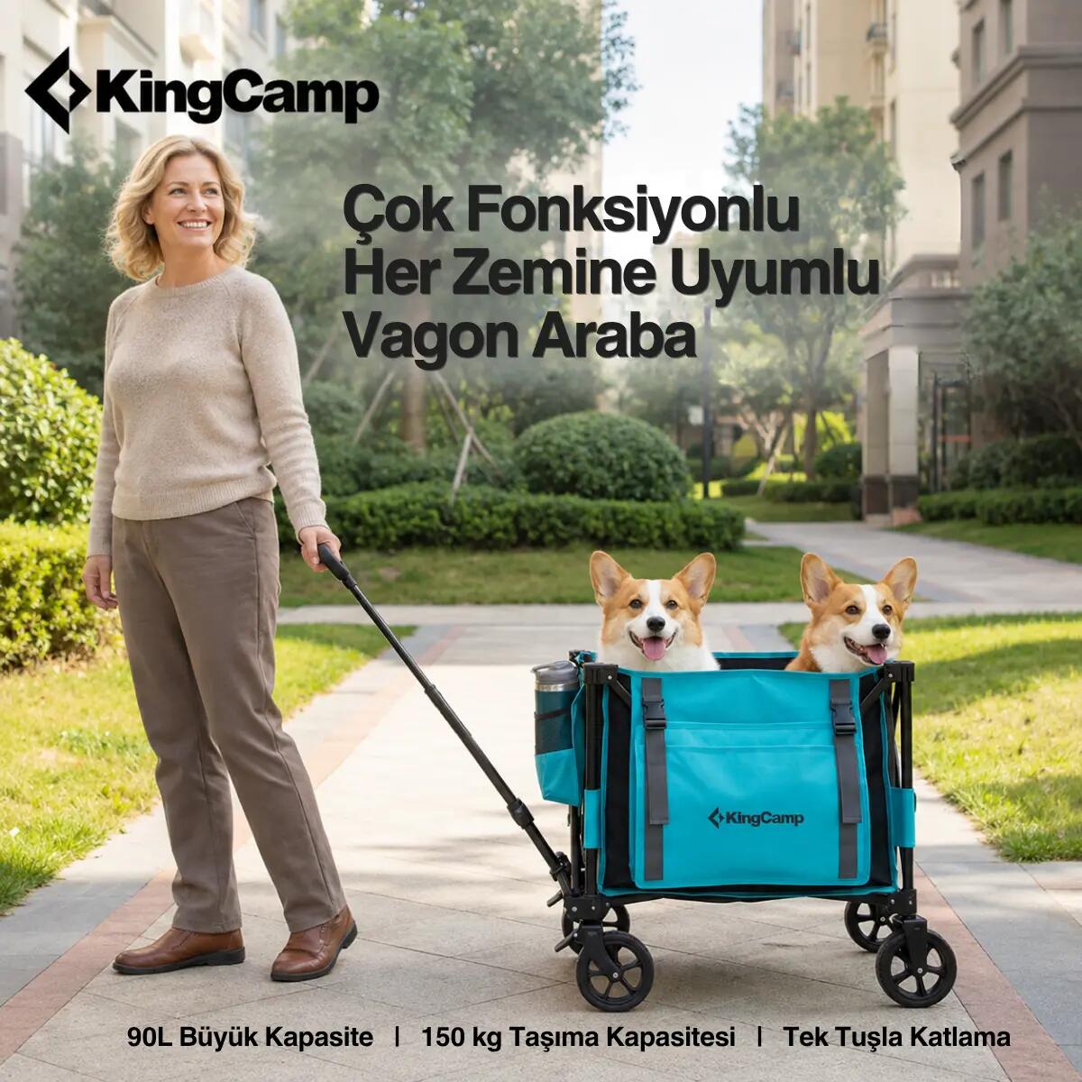 KingCamp CUBE S5 I Çok Amaçlı 90 L Katlanır Vagon Araba 3/7