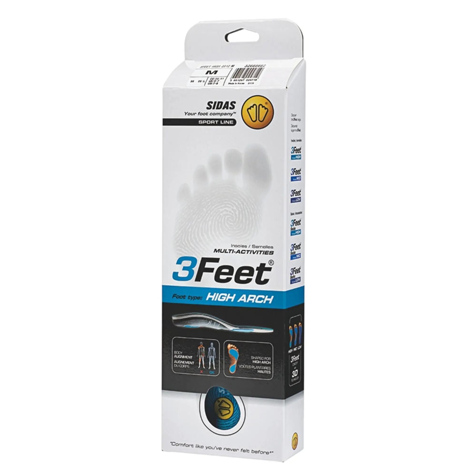 Anatomicznie podeszwy multisport doroslych Sidas 3Feet stóp o wysokim podbiciu 3/4