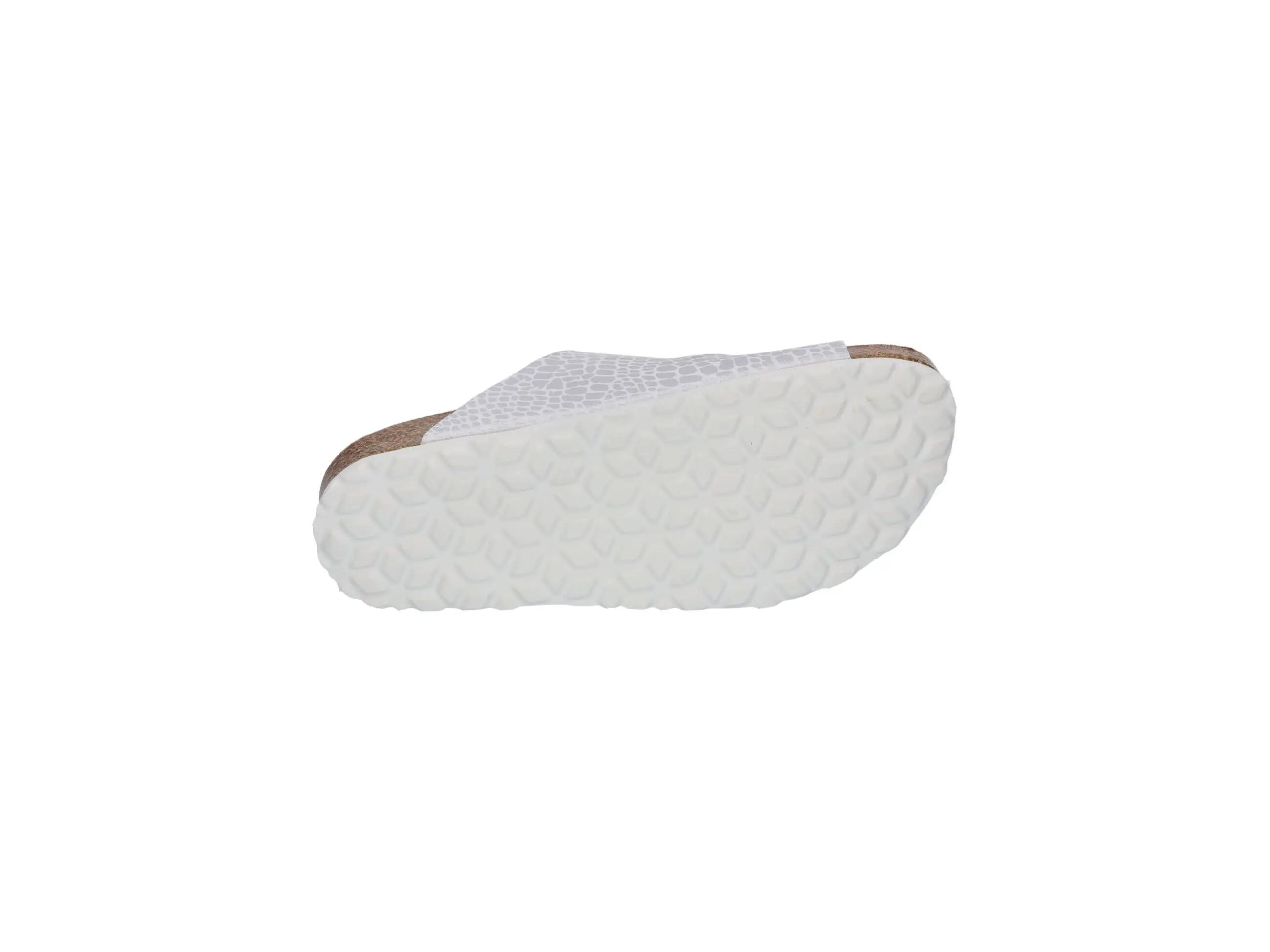 Damen - Freizeit - Pantolette - 2 Schnallen, Lederdecksohle - Weiss/Rosegold 6/6