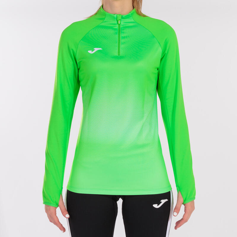 Sweat-shirt running Femme Joma Elite vii vert fluo blanc