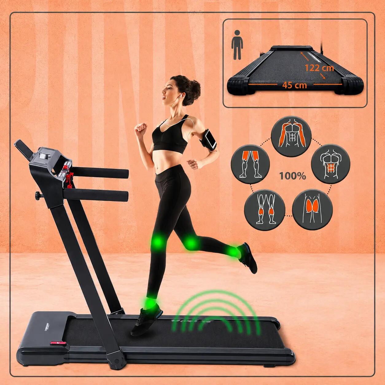 Tapis de course pliable  grande surface de course  commande gestuelle TM 2400 S 3/7