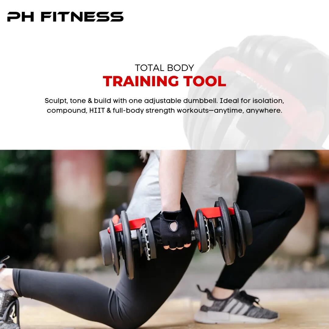 Premium verstelbare dumbbells 2 × 24 kg 9/9