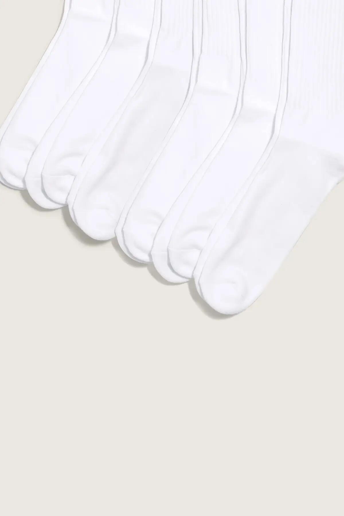 Meias Vans Modelo Vn000qcbwht1 Classic Crew Cor Branco 5/5