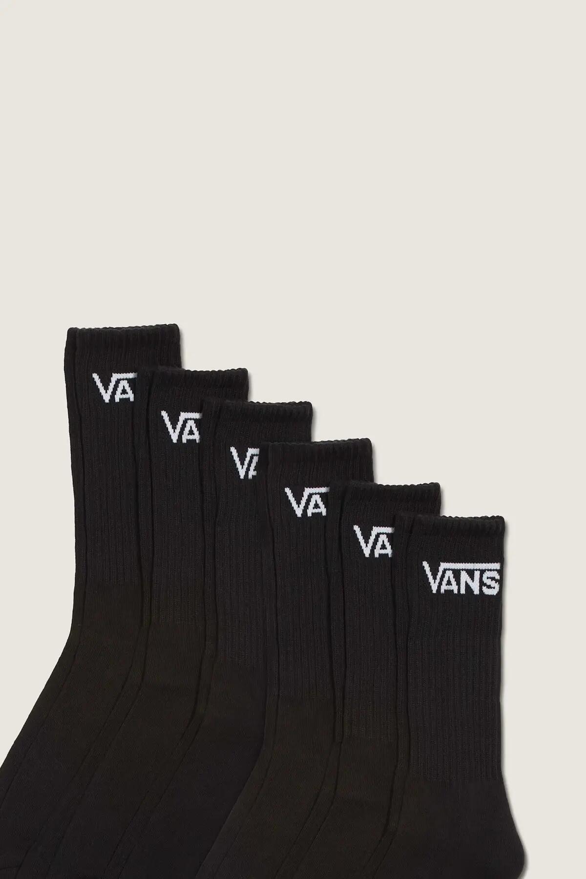 Meias Vans Modelo Vn000qcbblk1 Classic Crew Cor Preto 5/5