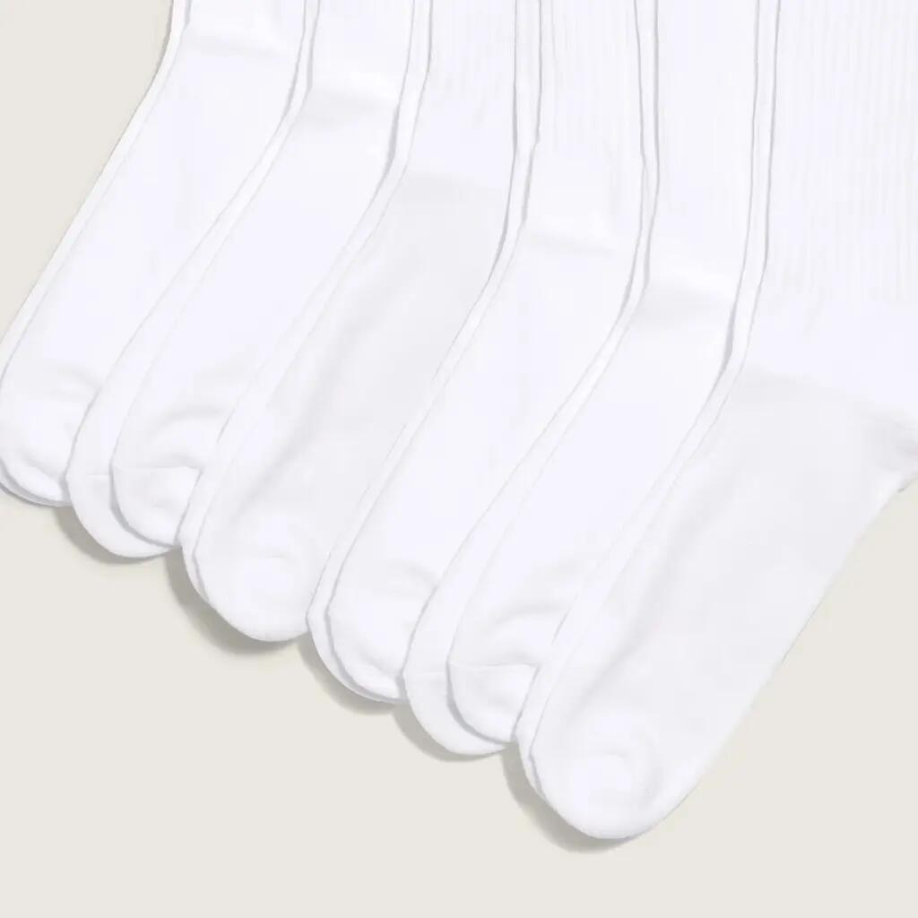 Meias Vans Modelo Vn000qcbwht1 Classic Crew Cor Branco 3/5