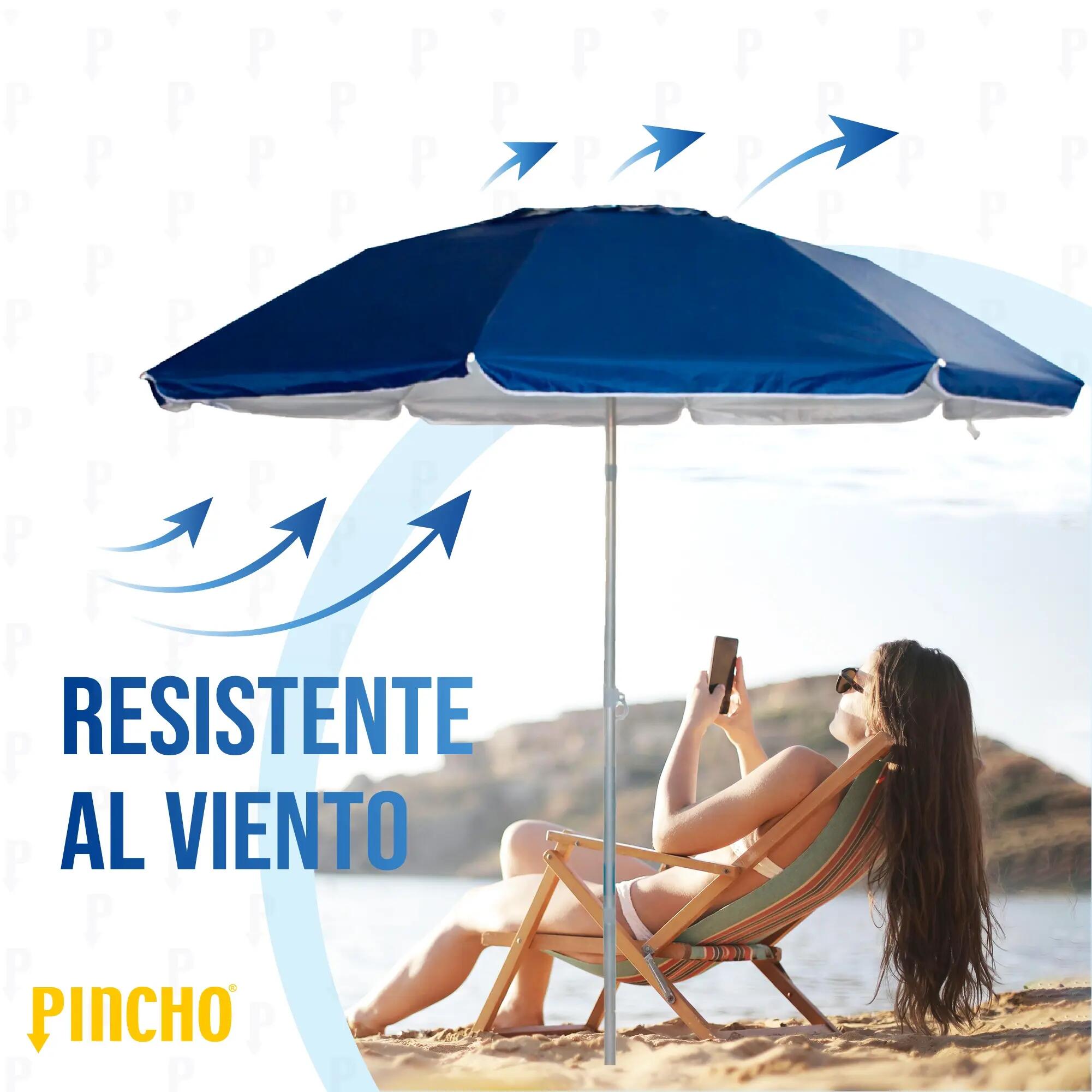 Sombrilla Playa Mochila Plegable 210CM UV50+, Ultraligera 1,5kg 4/7