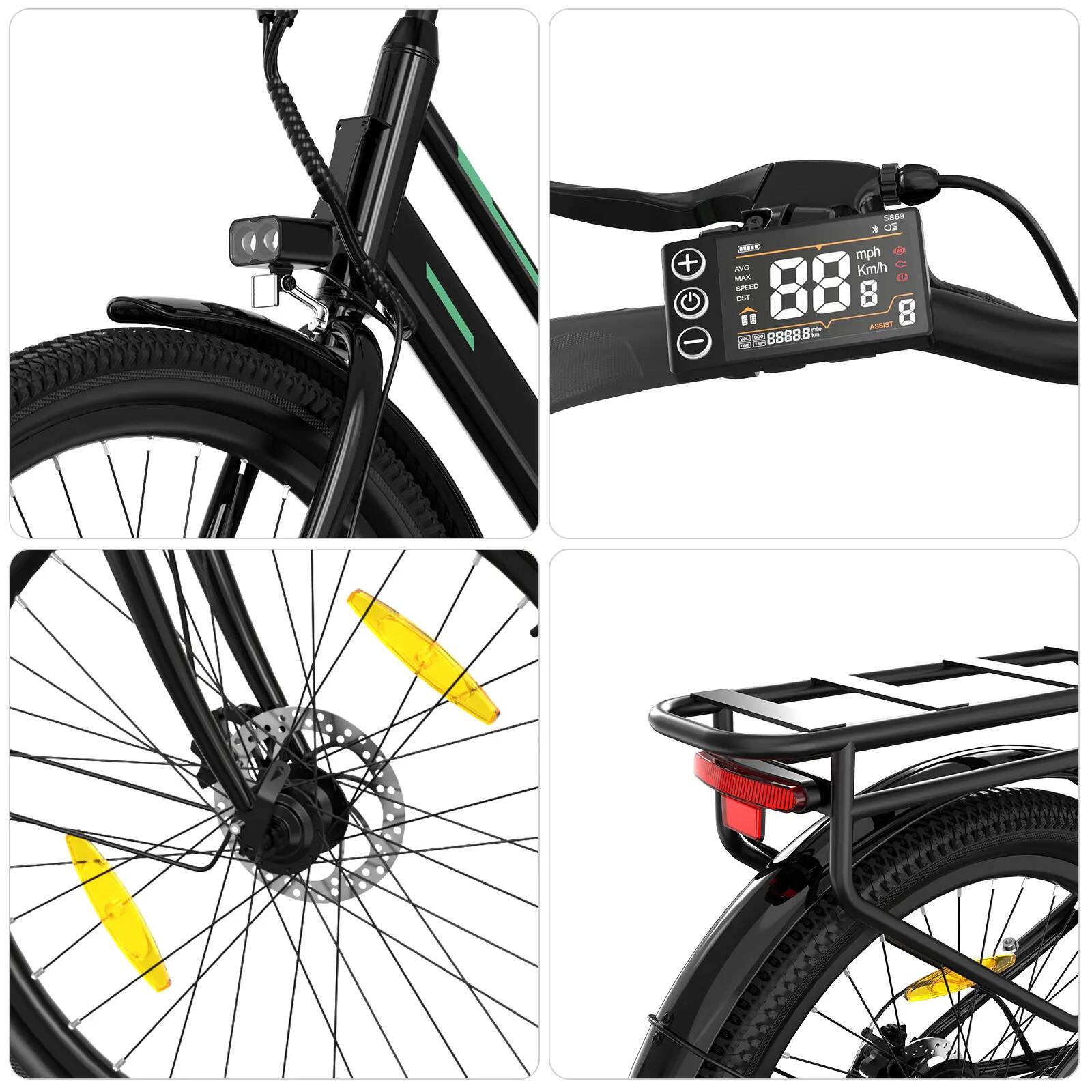 Elektrische stadsfiets 27,5" 36V 12Ah uitneembare accu actieradius 100 km BK8SL 6/7