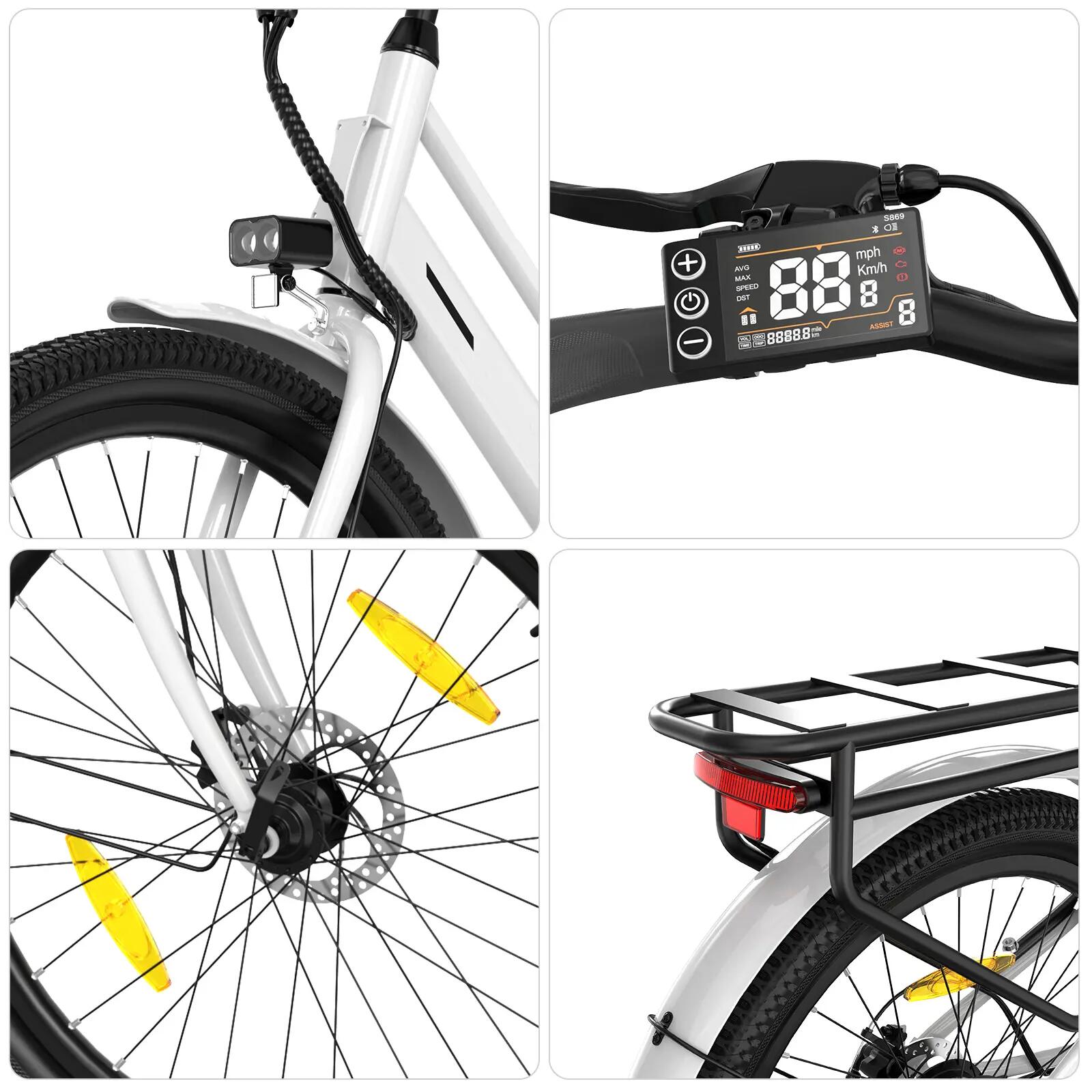 Bici elettrica urbana 27,5" batteria rimovibile 36V 12Ah autonomia 100 km BK8SL 6/7
