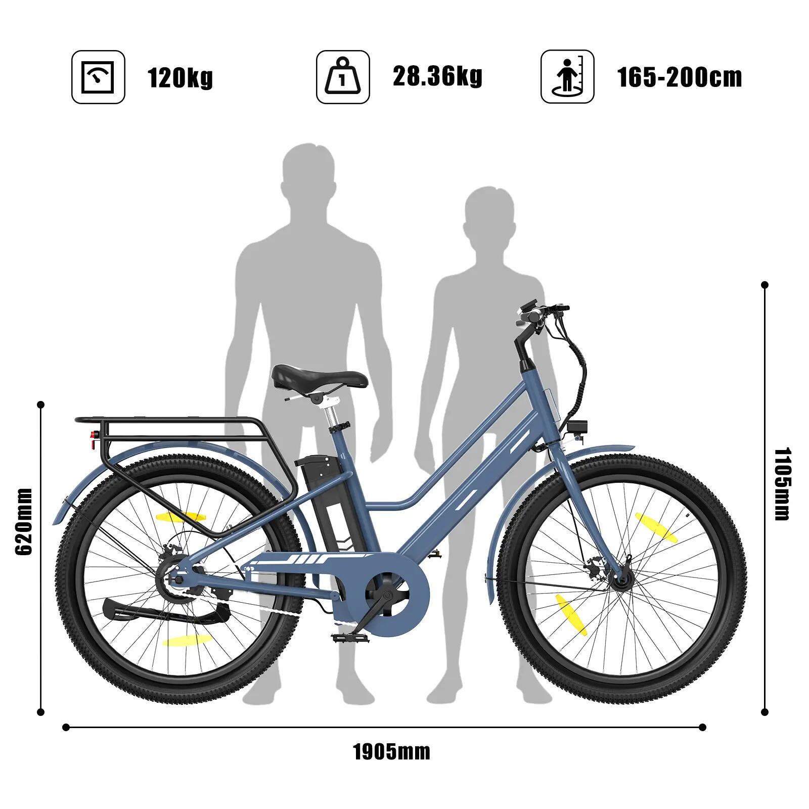 Bici elettrica urbana 27,5" batteria rimovibile 36V 12Ah autonomia 100 km BK8SL 2/7