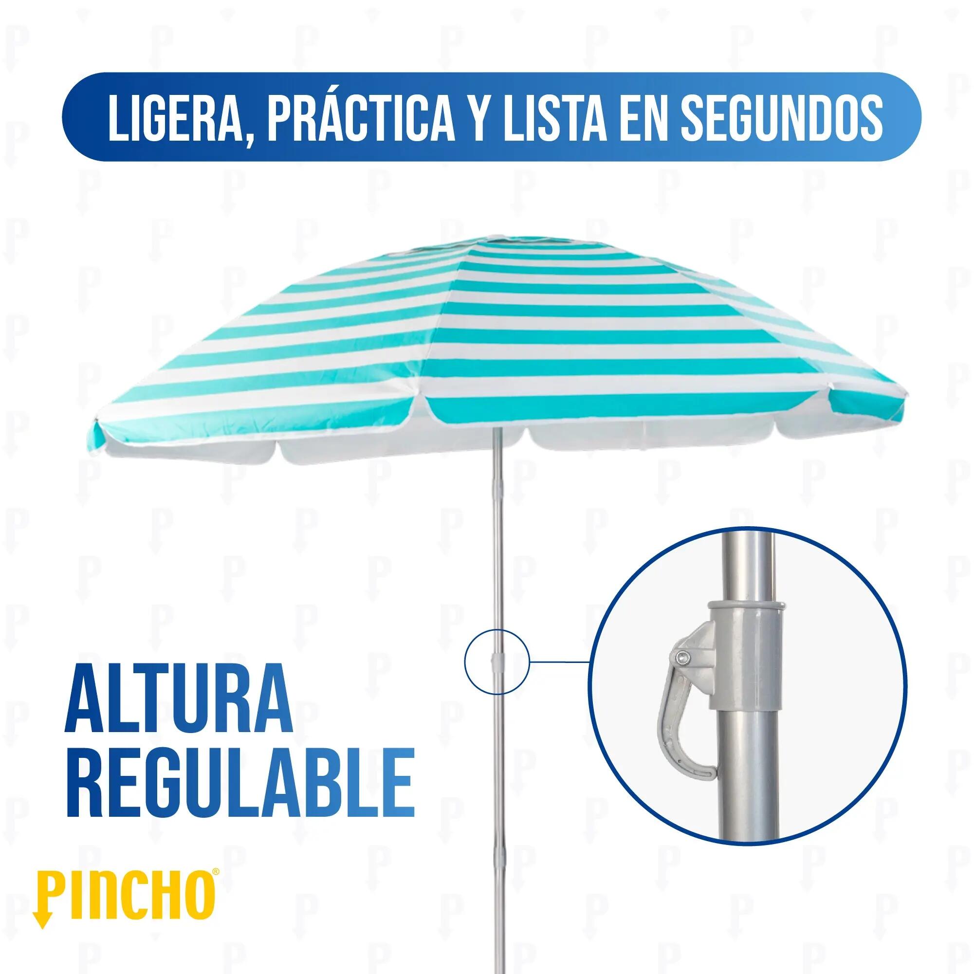 Sombrilla 180cm Plegable Acero Ibiza UPF50+ Verde 6/7