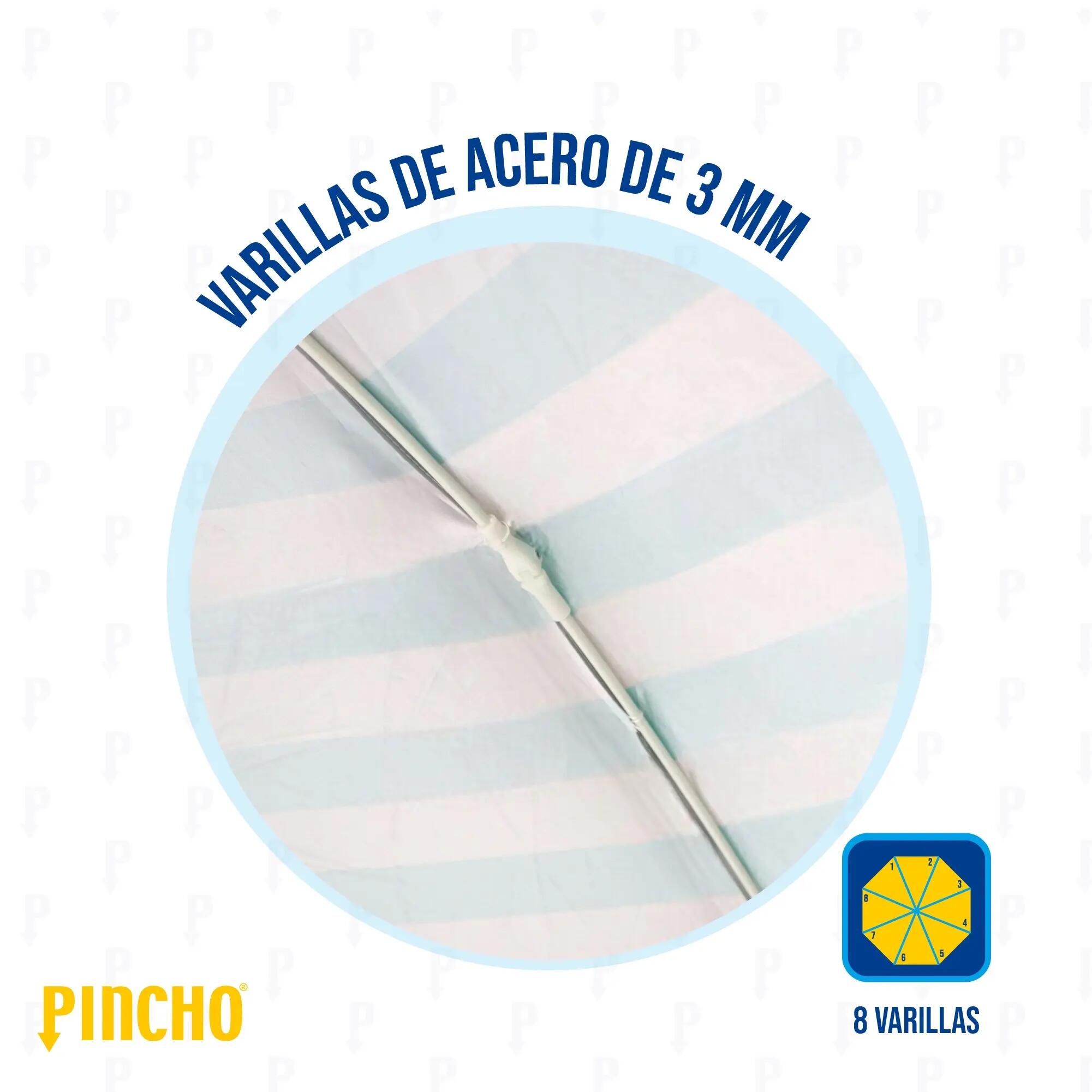 Sombrilla 180cm Plegable Acero Ibiza UPF50+ Verde 5/7