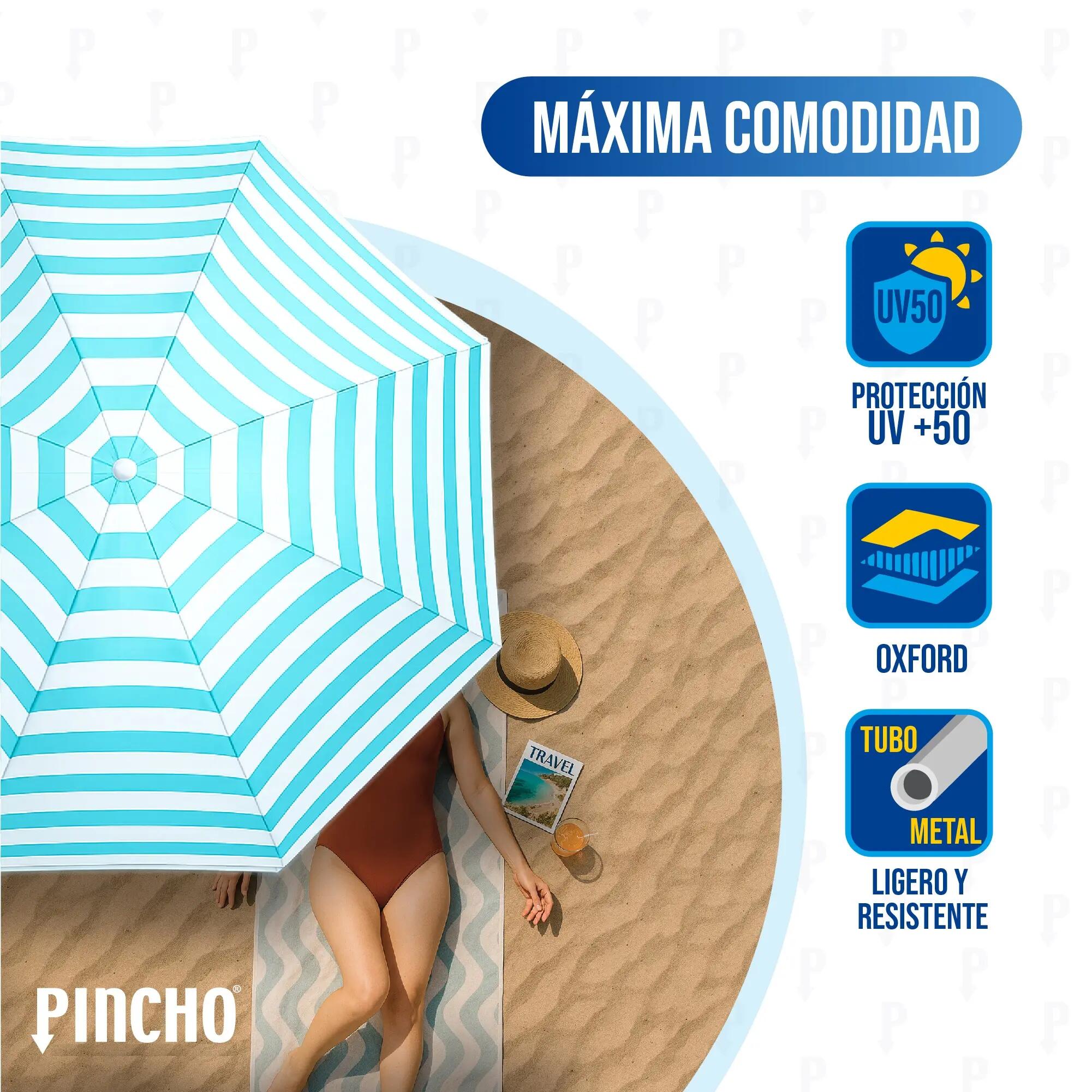 Sombrilla 180cm Plegable Acero Ibiza UPF50+ Verde 4/7