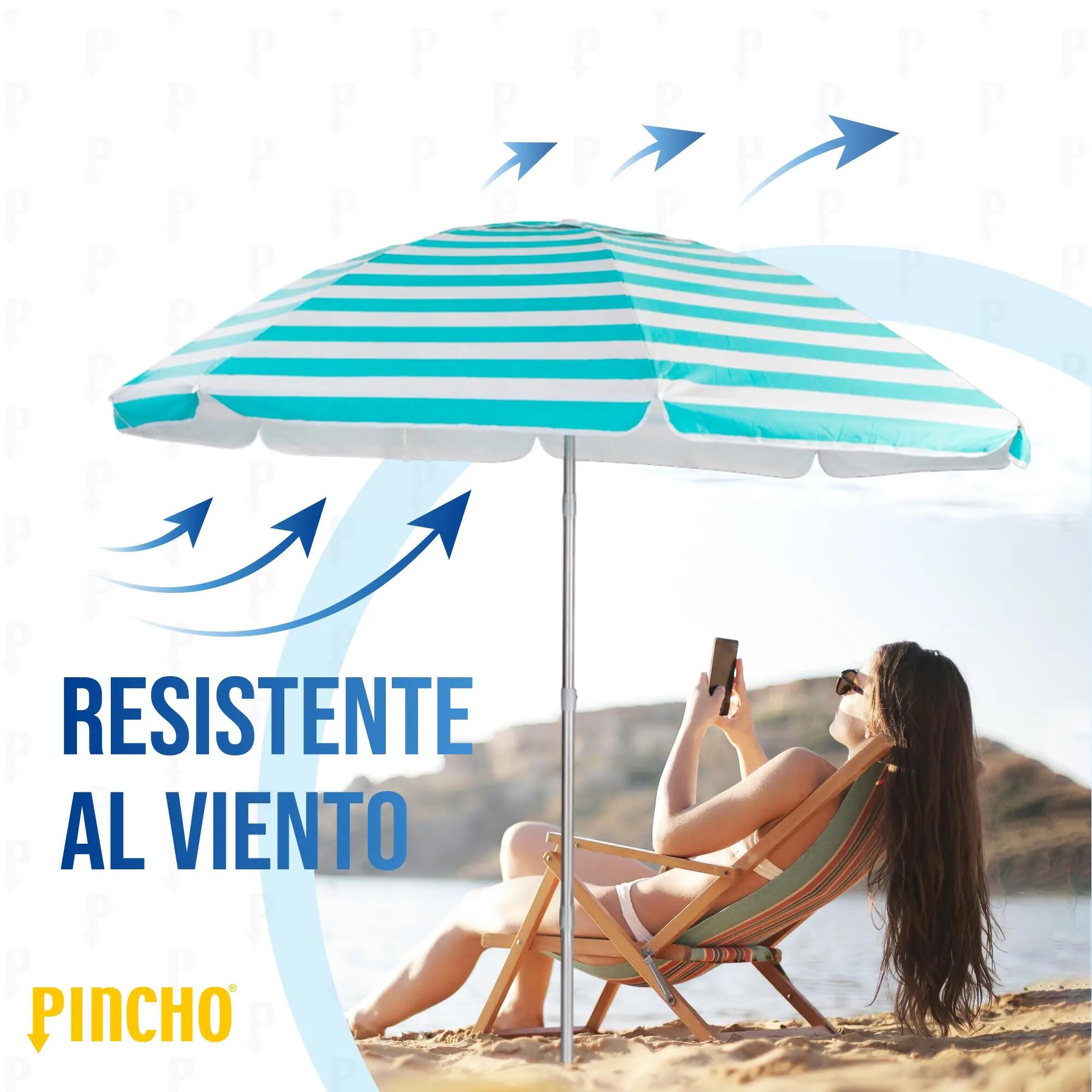 Sombrilla 180cm Plegable Acero Ibiza UPF50+ Verde 3/7