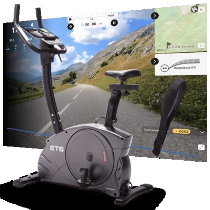 Heimtrainer Ergometer - bis 150kg und 200cm - inkl. Pulsmessgurt - leise - ET 6