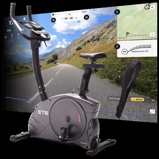 Heimtrainer Ergometer - bis 150kg und 200cm - inkl. Pulsmessgurt - leise - ET 6