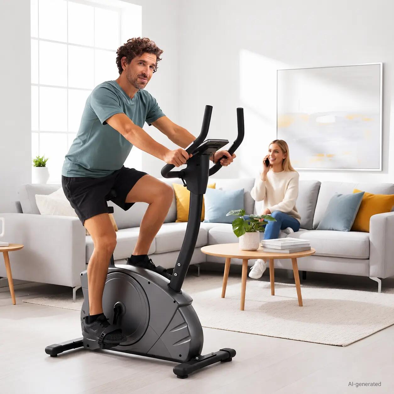 Heimtrainer Ergometer - bis 150kg + 200cm - inkl. Matte + Pulsgurt - ET 6 9/11