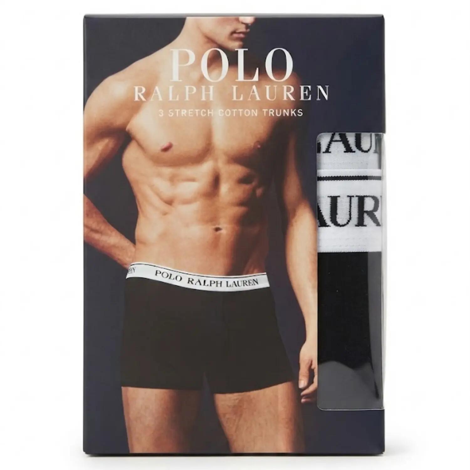 Boxers Homme Polo Ralph Lauren Lot de 3 Noir avec ceinture élastique blanche 7/7