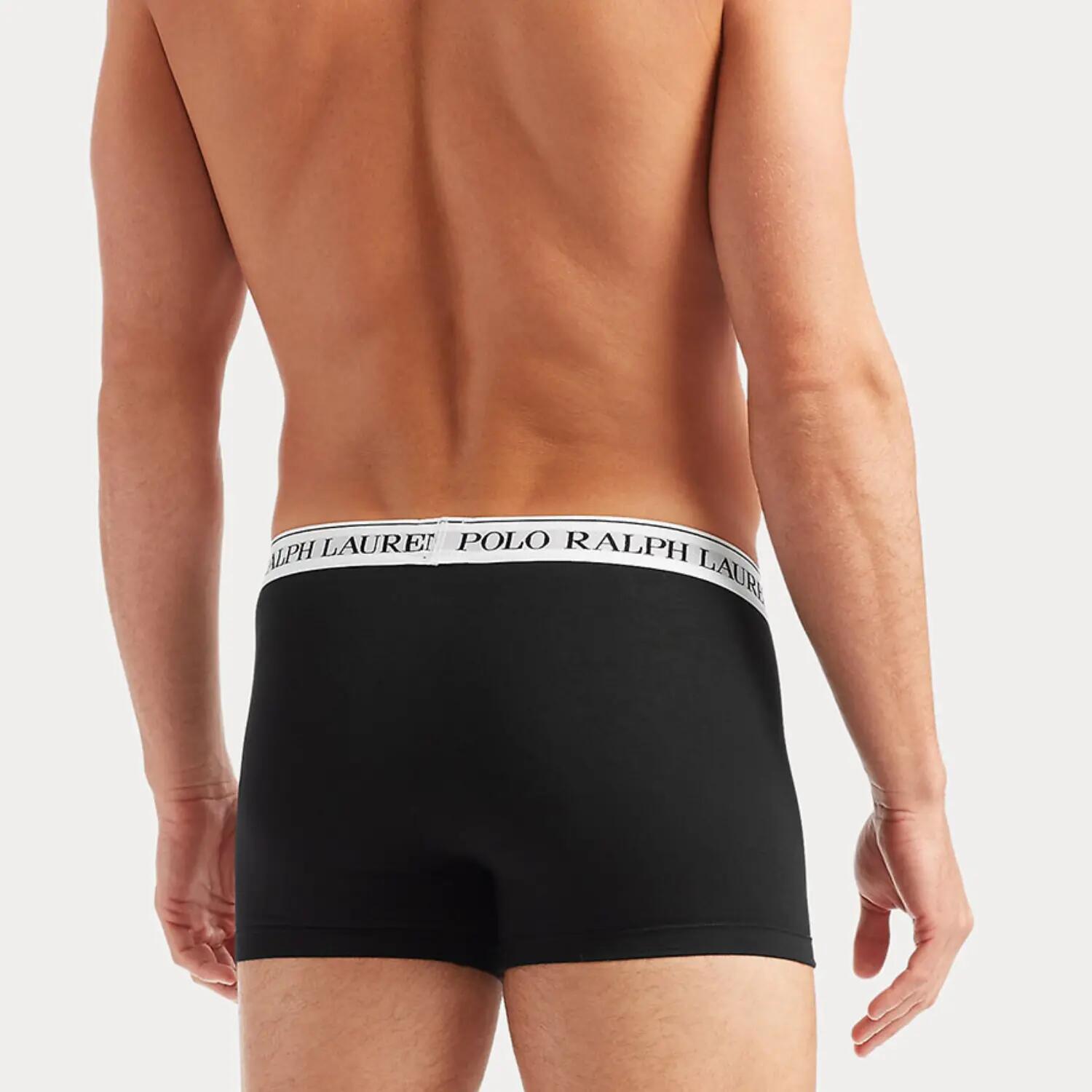 Boxers Homme Polo Ralph Lauren Lot de 3 Noir avec ceinture élastique blanche 6/7