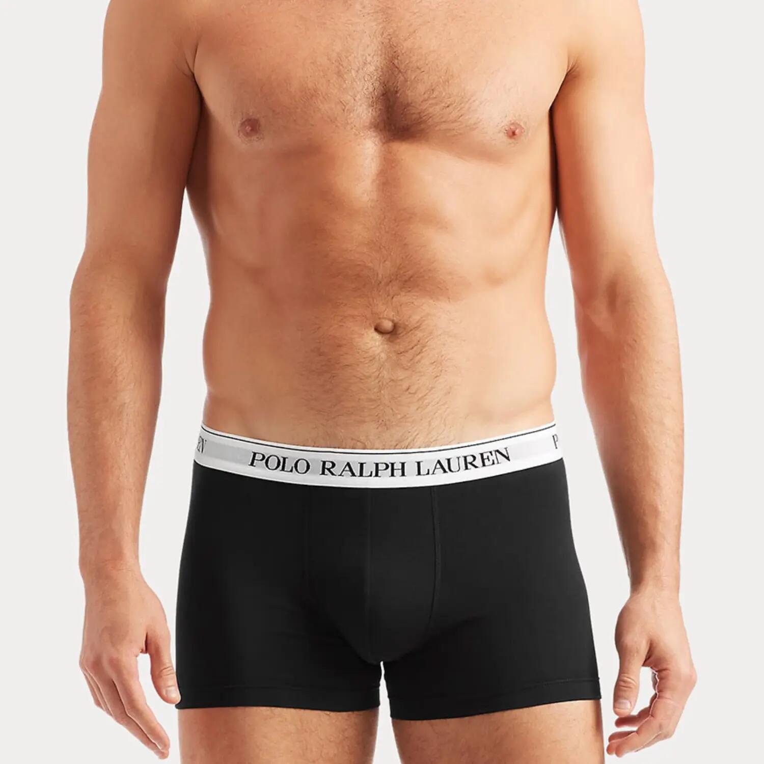 Boxers Homme Polo Ralph Lauren Lot de 3 Noir avec ceinture élastique blanche 5/7