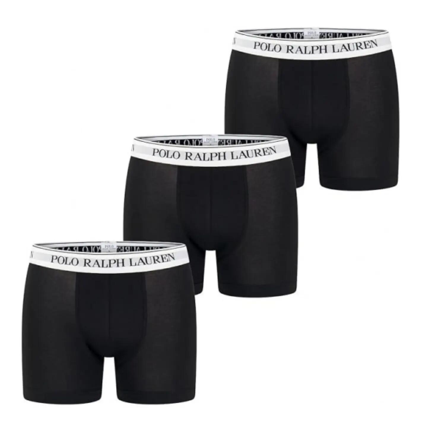 Boxers Homme Polo Ralph Lauren Lot de 3 Noir avec ceinture élastique blanche 4/7