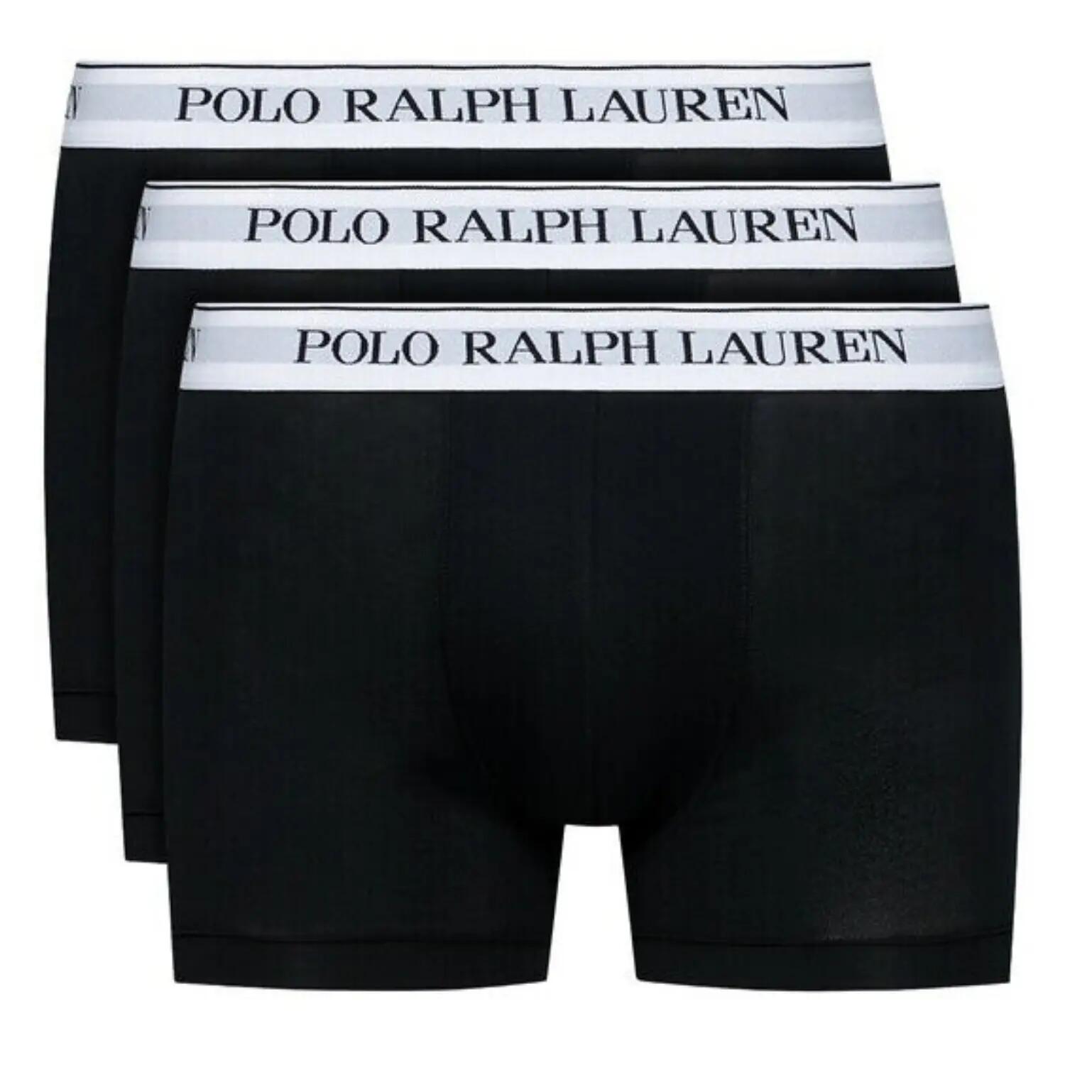 Boxers Homme Polo Ralph Lauren Lot de 3 Noir avec ceinture élastique blanche 3/7