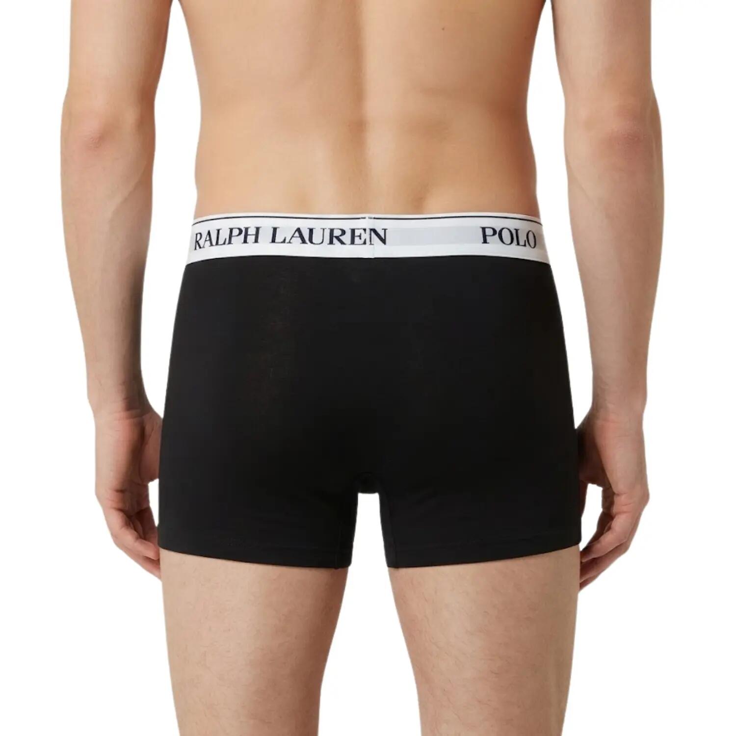 Boxers Homme Polo Ralph Lauren Lot de 3 Noir avec ceinture élastique blanche 2/7