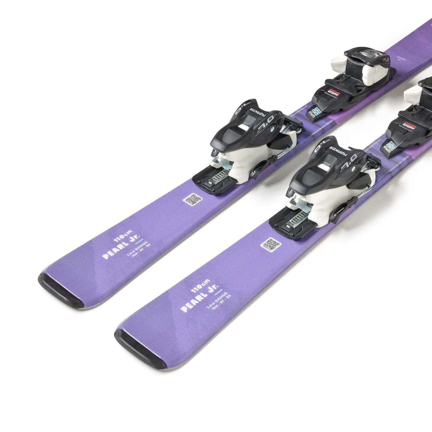 Pack de esquí Blizzard Pearl Jr + fijaciones FDT Jr7 moradas para niñas 5/6