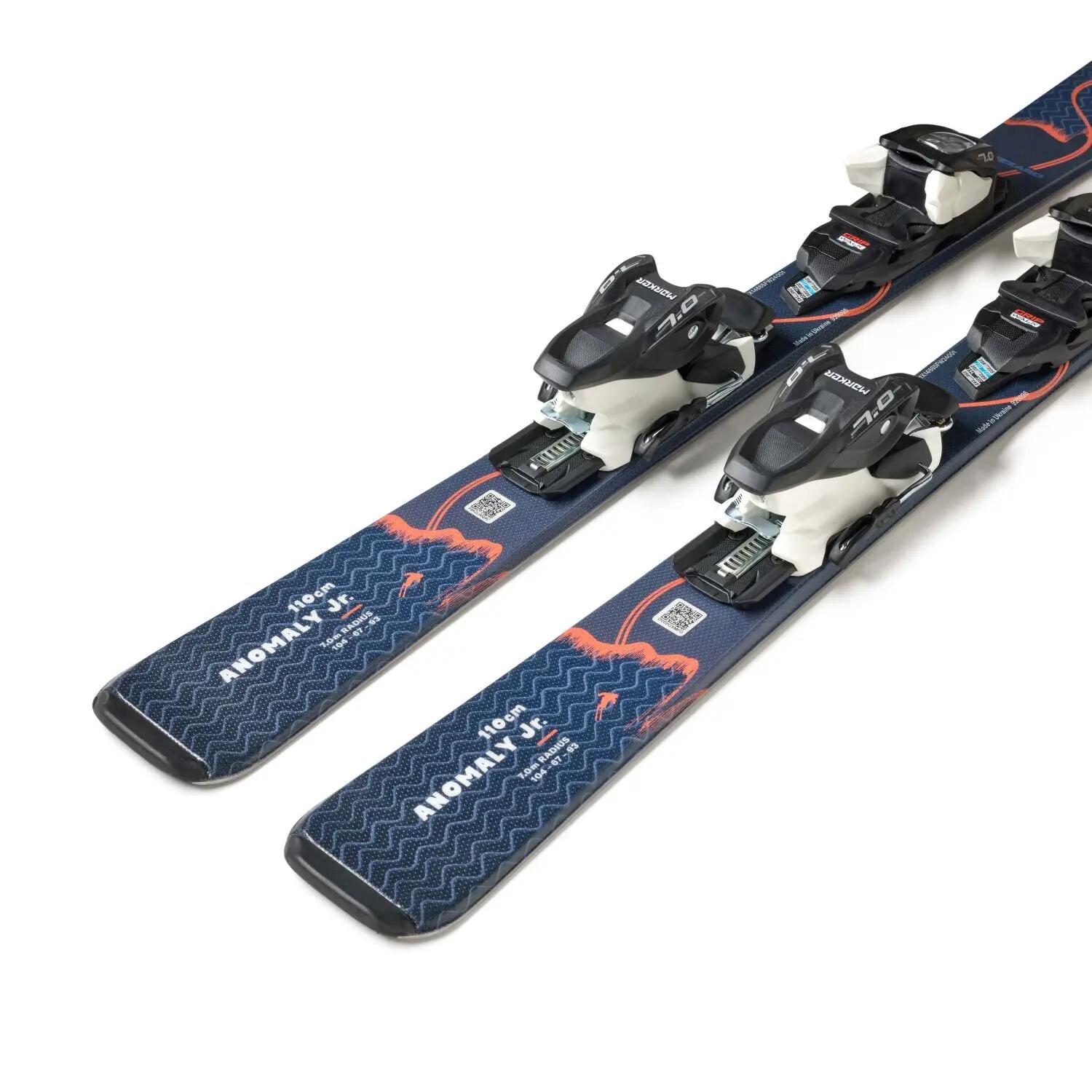 Paquete de esquí Blizzard Anomaly Jr + fijaciones FDT Jr7 azul y naranja para 5/6