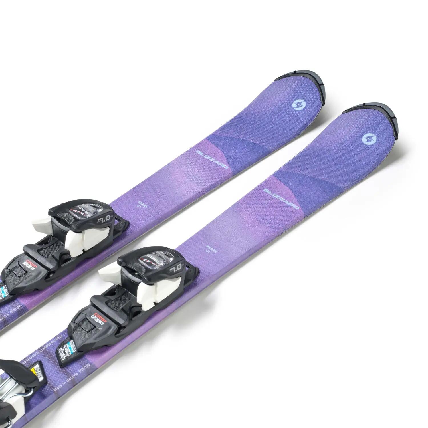 Pack de esquí Blizzard Pearl Jr + fijaciones FDT Jr7 moradas para niñas 4/6