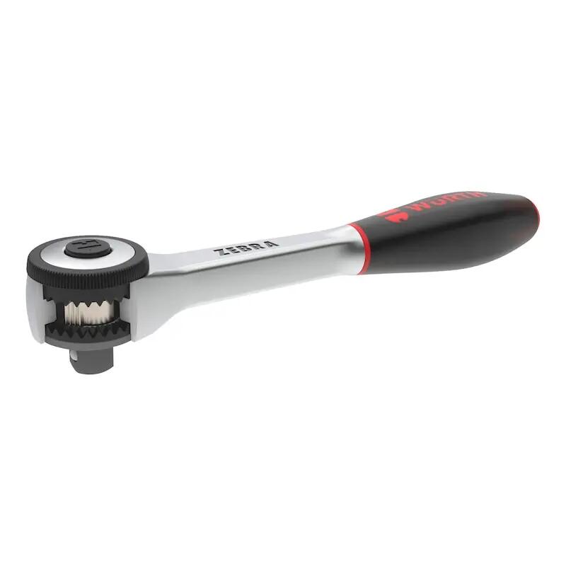 Wurth 3/8" Reversible Ratchet Wrench 360° Twist Handle Chrome Vanadium 175mm DIN