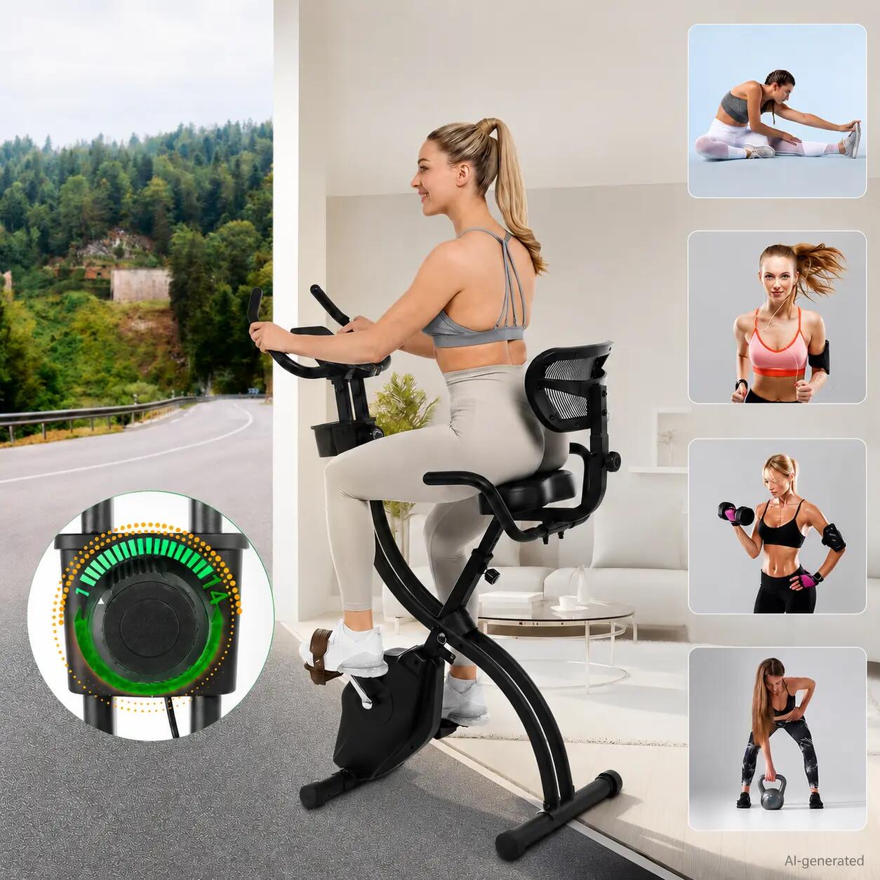 Hometrainer X-Bike Velo Fit – inklapbar met rugleuning 2/16