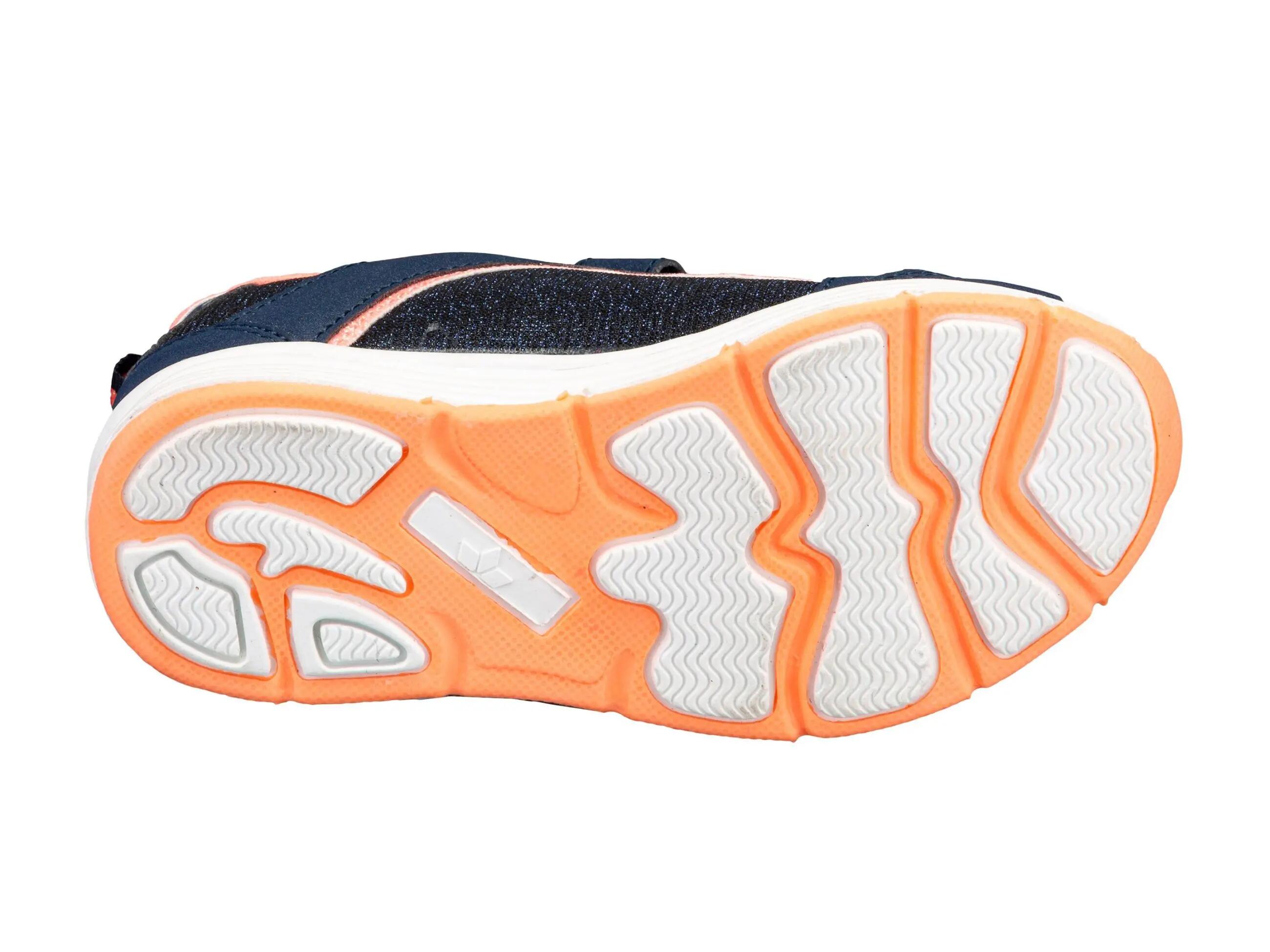 scarpa - jogging - bambina - velcro, luce - blu scuro 6/6