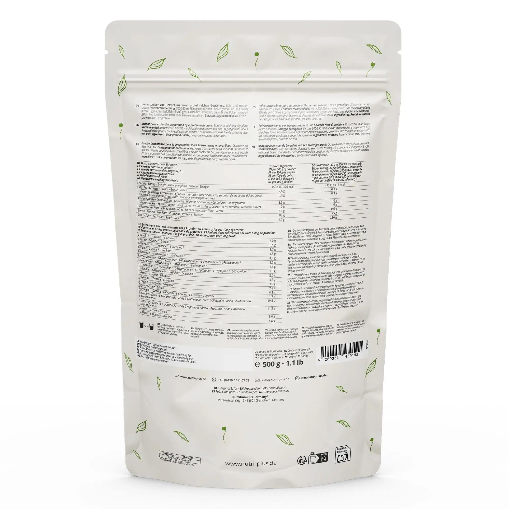 Natures Protein - Eiweißpulver ohne Süßstoff - Natural 500g 2/5