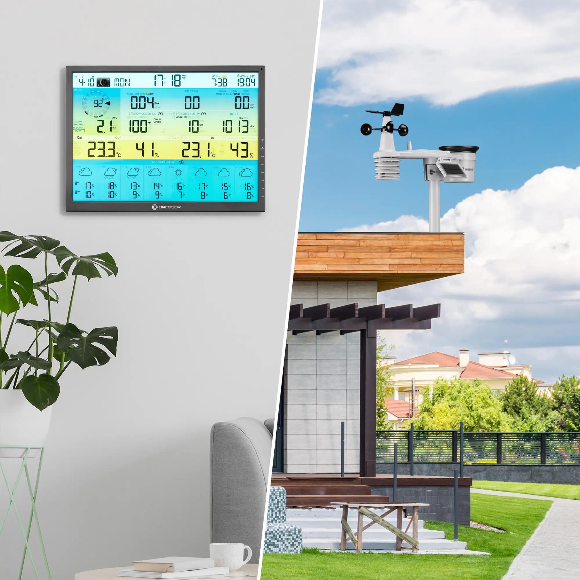 Stazione meteorologica 7-in-1 WiFi  8 giorni 4CAST XL ad energia solare 5/7
