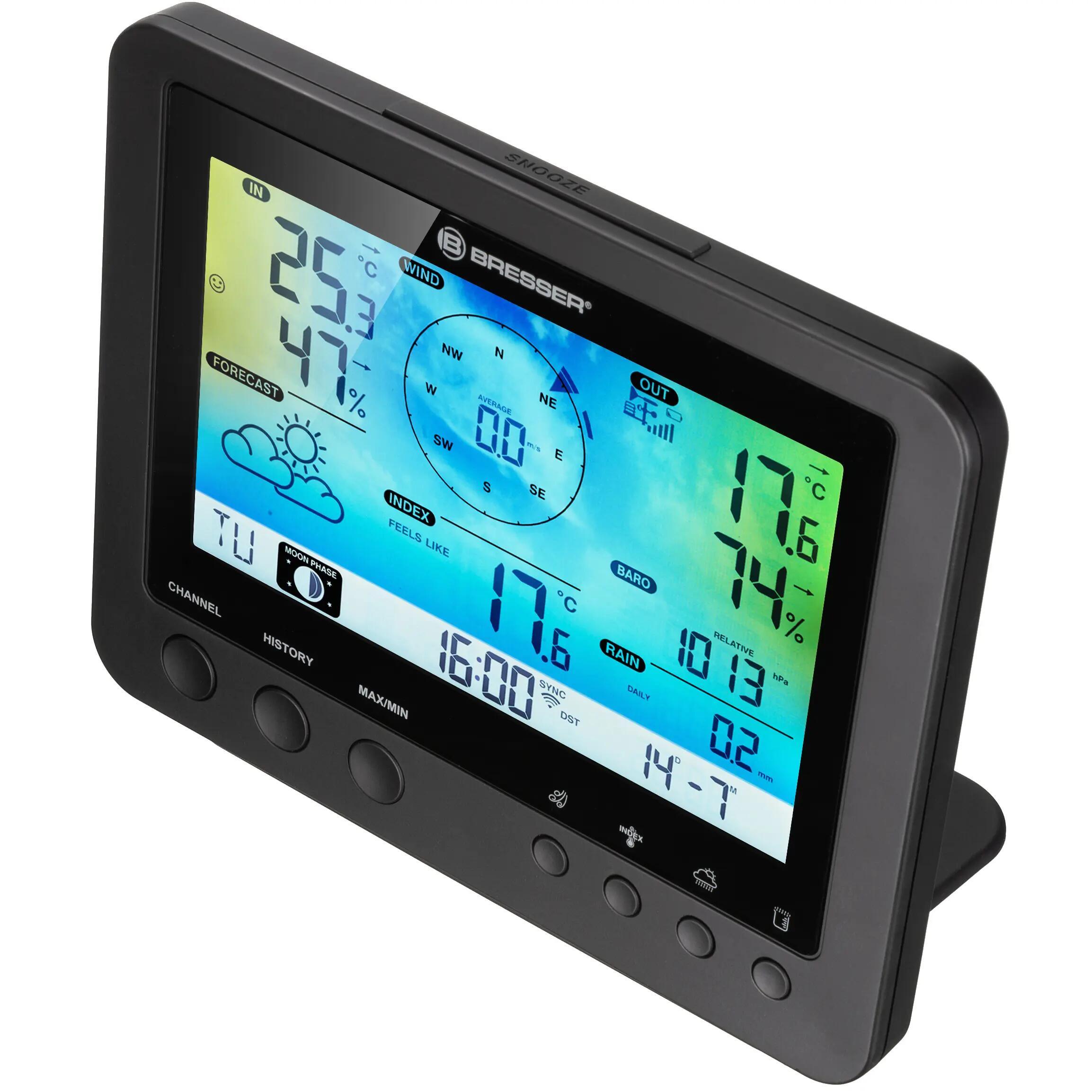 Station météo connectée couleur WiFi avec capteur extérieur 5-en-1 5/7