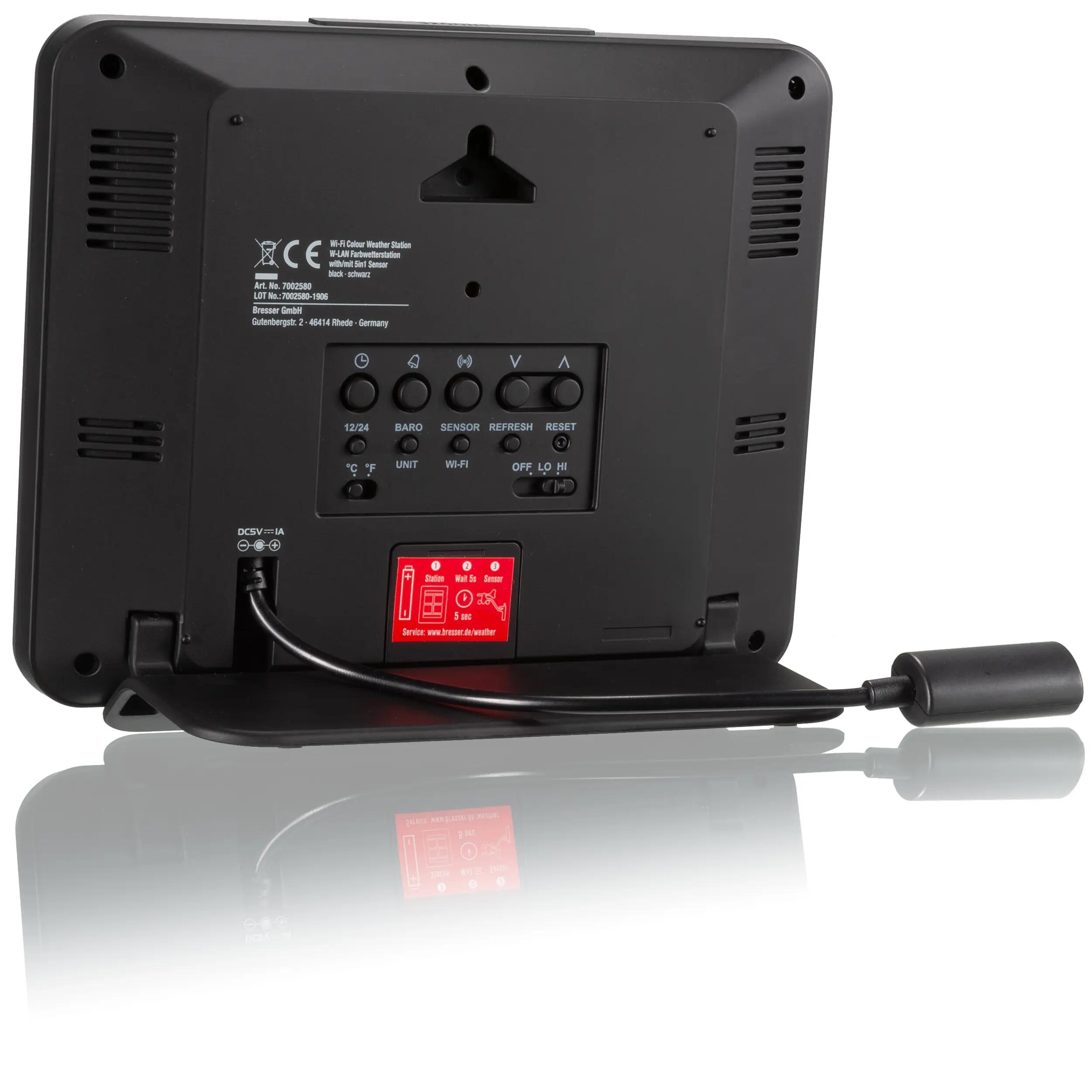 Station météo connectée couleur WiFi avec capteur extérieur 5-en-1 4/7