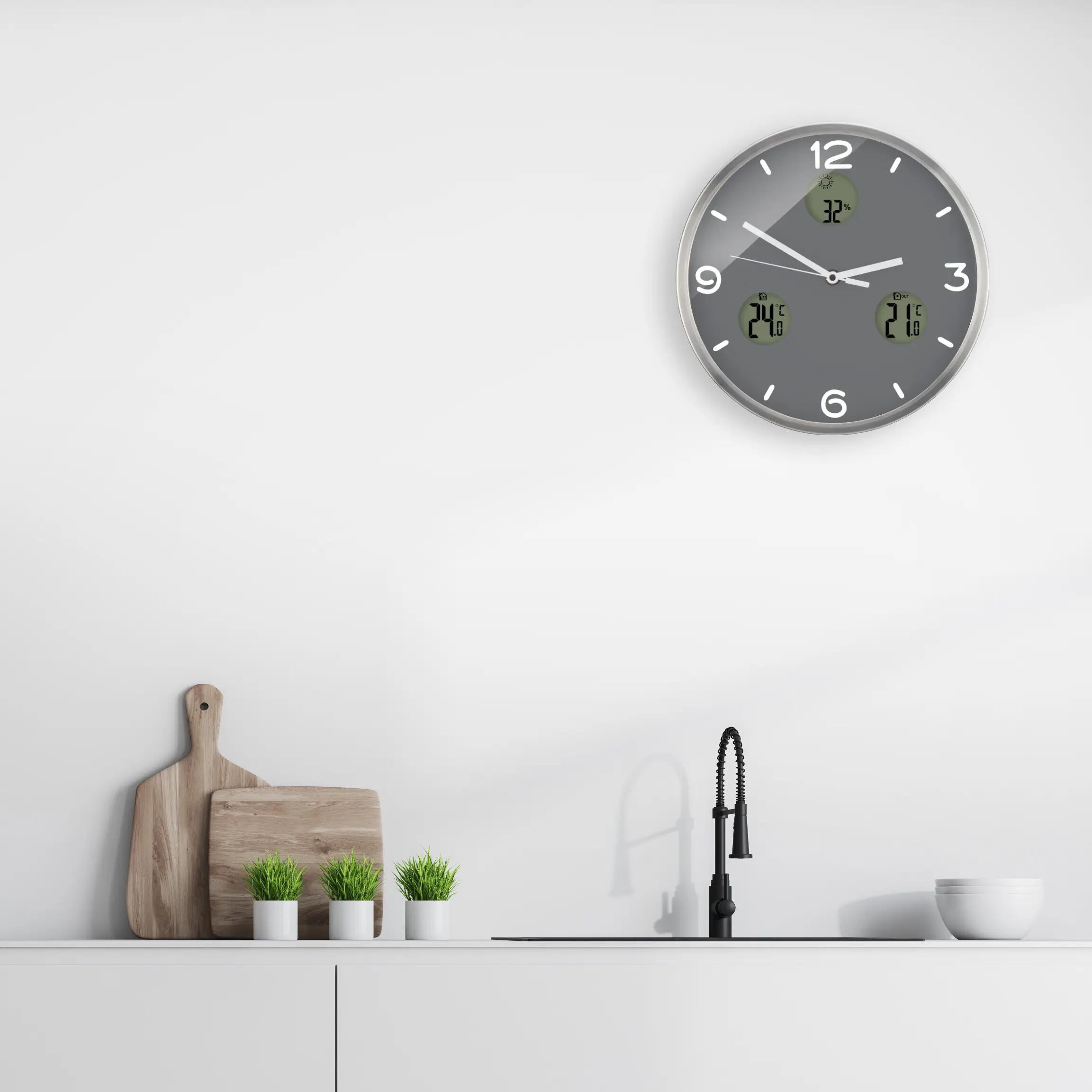 OPTUS MyTime Io NX Horloge murale radio pilotée avec Mesure de Temperature et Hu 3/6