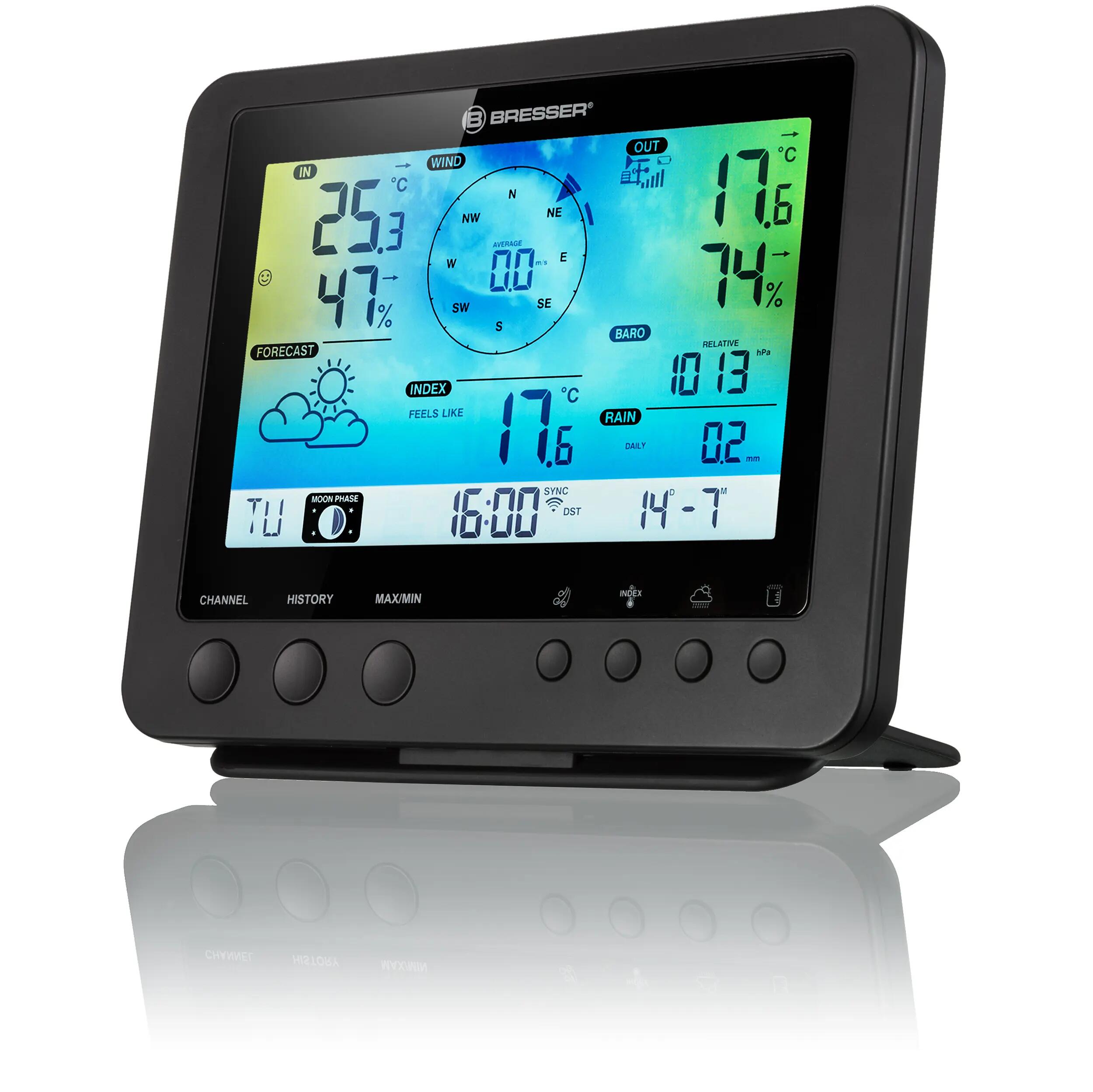 Station météo connectée couleur WiFi avec capteur extérieur 5-en-1 3/7