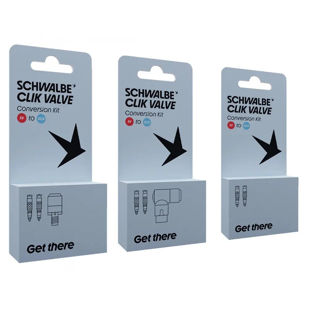 Kit de inicio Schwalbe Clik SV-SCV - Set de 25 válvulas para bicicletas 2/2