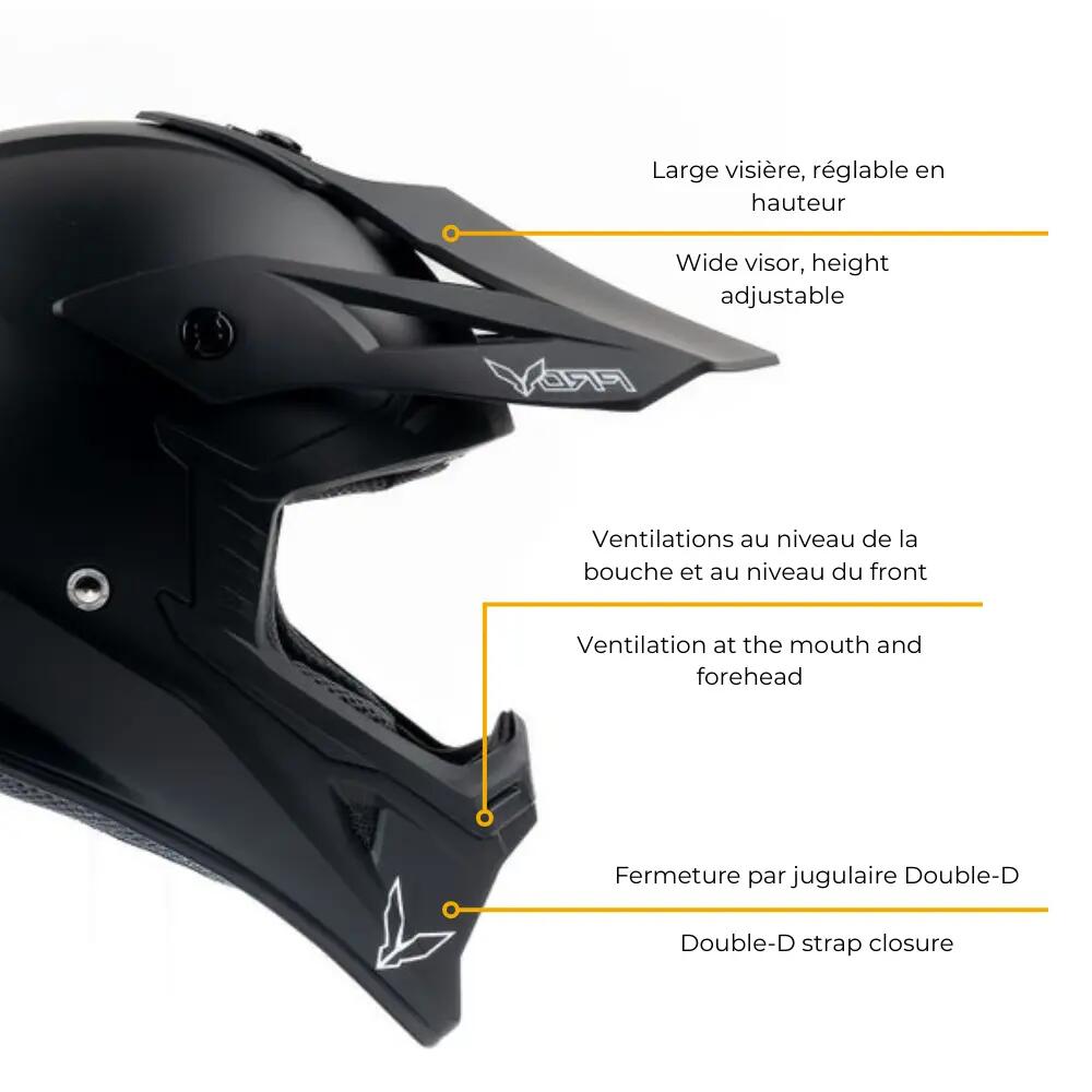 Casque intégral VTT / trottinette / motocross SKUD BASE Full black 4/7