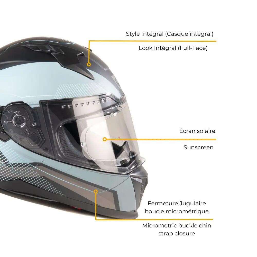 Casque intégral EROS NEOXYS Black Blue Grey | ECE 22.06 4/7