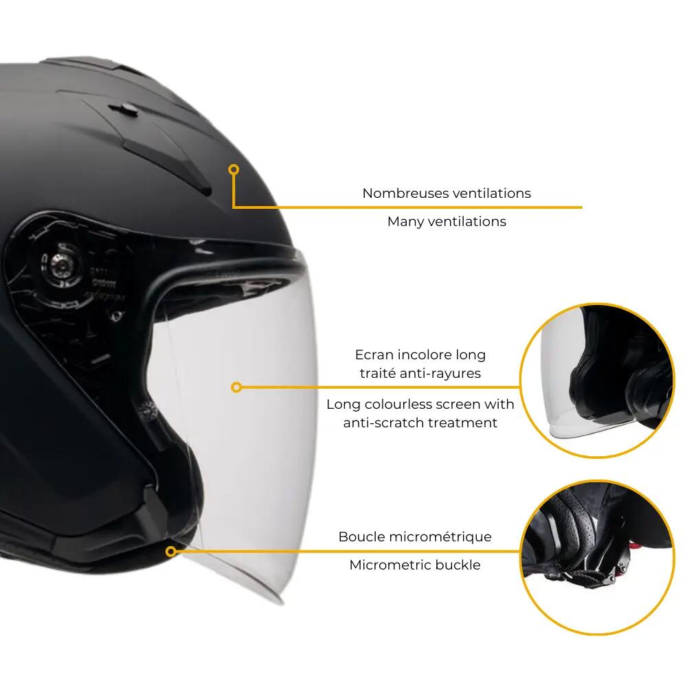 Casque vélo / trottinette / scooter SODDY visière solaire Full black 4/7
